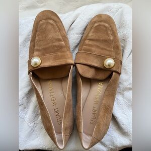 Stuart Weitzman Payson Pearl Suede Loafers